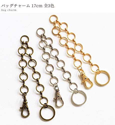 金のバック型チャーム Amazon | Craft Tamago 【10本】バッグチャームチェーン G